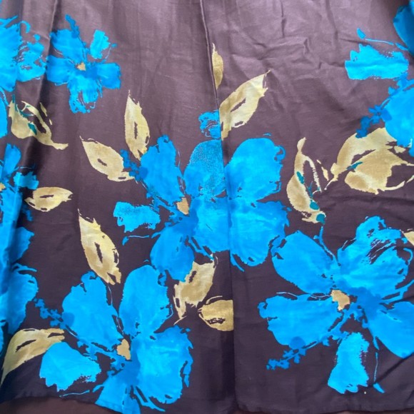 NWOT Jones Wear Fit Flare Floral A-line Skirt Size 14 100% Cotton - Picture 3 of 6